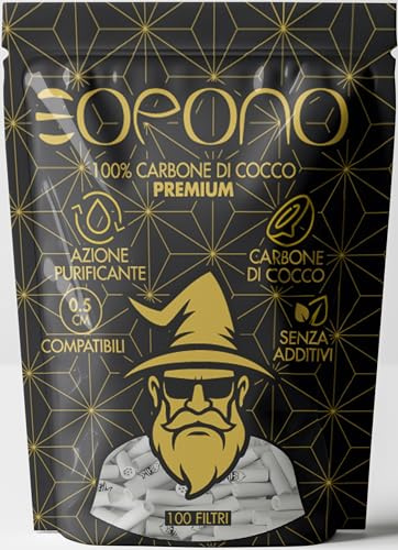 100 Filtri Carbone Attivo Ø5mm Doppia Ceramica - Filtraggio Ottimizzato - Carbone di Cocco Naturale