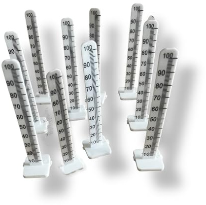 Nivellierlehre 0 - 100 mm für Fluid- und selbstnivellierenden Estrich, Packung mit 50 Stück mit Skala, Einstellung der Betonstärke, Fliesenwerkzeug 2.0