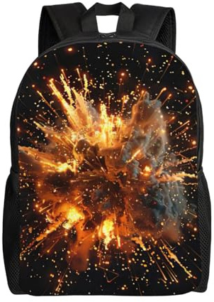 Tamiger Explosion Firework 3D-Druck, Unisex-Rucksack für Büro, Reisen, Wandern, tägliches Pendeln, Outdoor-Abenteuer, Tasche