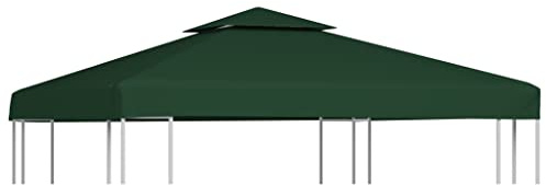 Telone di ricambio per gazebo 3 x 3 m, colore verde, telo da tetto quadrato, 310 g/m², con rivestimento in PVC e 8 occhielli, copertura resistente per telaio esistente