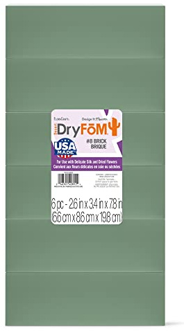 FloraCraft Floral Desert DryFōM 6 Piece Brick 2.6 Inch x 3.4 Inch x 7.8 Inch Green