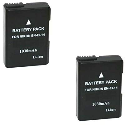 Maxsimafoto® - 2X (Twin Pack) ENEL14, EN-EL14 Fully Compatible Battery for Nikon