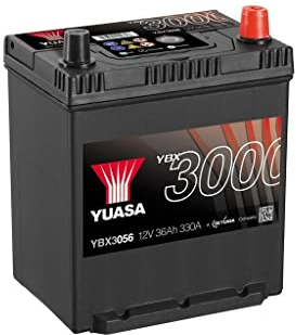 YUASA 36Ah 12V 330A YBX3056 YBX3000 DIN/ISO B19 Starterbatterie