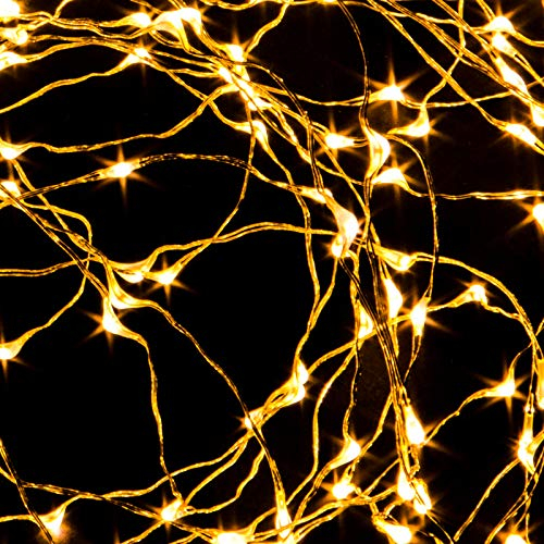 LED Lichterbündel Lichterdraht Girlande mit 70 warm weissen Micro LED`s Lichterdrähte Batteriebetrieb mit Timer 6/18h