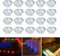 CHNXU LED Boden Einbaustrahler, 20er Set Bodeneinbaustrahler RGB IP67 Wasserdichte Außen Ø80mm LED Treppen Bodenleuchten Außenbeleuchtung Lampe für Küche Garten
