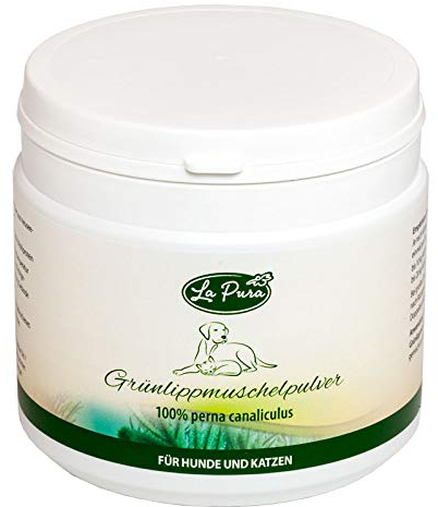 LaPura Conchiglia verde polvere per cani e gatti, carne di cozze pura, polvere articolare di qualità grassa, 100% polvere di cozze verdi da 250 g