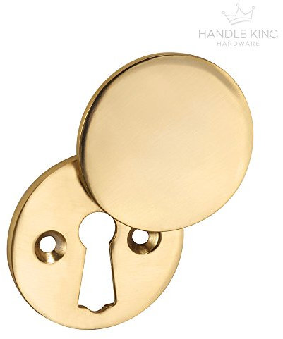 Keyhole Cover Plate Covered Escutcheon with Polished Brass Finish