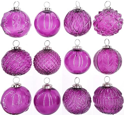 My-goodbuy24 Premium Weihnachtskugeln 12-teiliges Set Echtglas Glaskugeln Weihnachten Weihnachtsdeko Tannenbaumkugeln Glas Christbaumkugeln Weihnachtsbaum I208