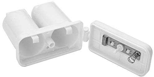 Batteriehalter weiß für 2X Mono-Zelle Typ D Batteriefach Batterie-Fach geschlossen