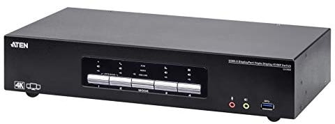 ATEN KVM Switch 4P USB3.0 4K DP Triple View KVMP S KVM-Umschalter USB 3.0