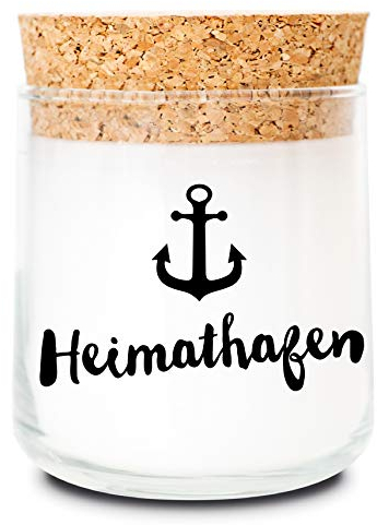FEEL GOOD CANDLE - Duftkerze im Glas - Kerze und Windlicht als Geschenk für Frauen und zur Deko (Heimathafen, Lemongras)