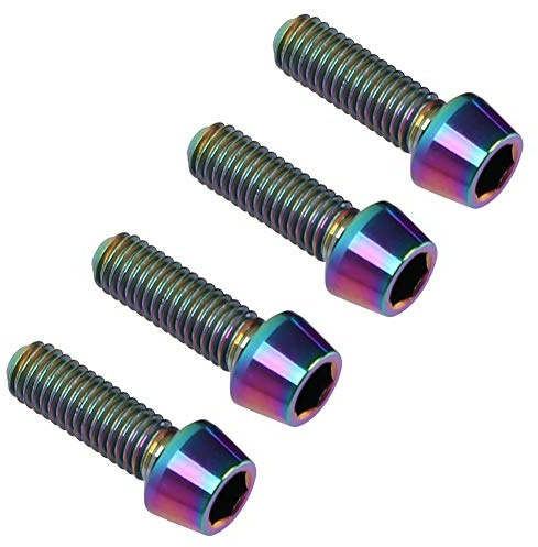 Demeras 4 Stück Fahrradbremsschrauben Titanlegierung M5 * 15mm Mountainbike Vorbau Feste Schrauben zur Befestigung des Vorbaus Sattelstütze Lenker von Fahrrädern