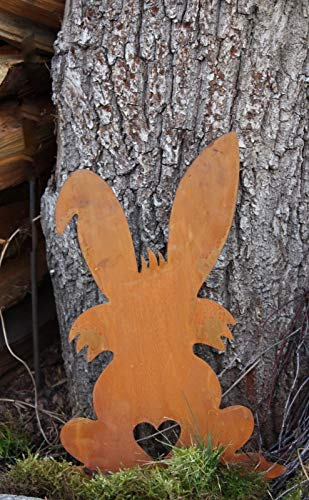 Rostikal Osterdeko für draußen 40 cm Rost Deko Osterhase Figur Shabby Chic