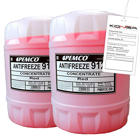 40 Liter (2x20) PEMCO ANTIFREEZE 912+ Kühlerfrostschutz Konzentrat rot