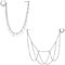 LAURITAMI 2stk Fake Nasenpiercing Kette Chirurgenstahl Fake Septum Hoop Non Pierced Nasenring Clip auf Nase mit Ohrring Stecker