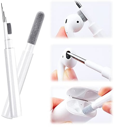 Wireless Earbuds Clean Pen, 3-in-1 Earphone Cleaner Kit Compatible AirPod/AirPod Pro with Sponge, Brush, Metal Tip, Multifunctional Earphone Cleaning Kit for Earbuds, AirPods, Charging Cases…