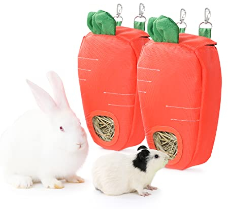 Meerschweinchen Zubehör Heusack Heubeutel Heutasche Häschen-futterspender Hängend Beutel Fütter für Kaninchen Tasche 2 Stücke