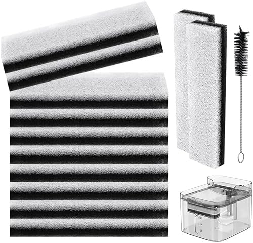Poweka Filtros de Fuente de Agua para Mascotas Compatibles con WF020 Fuente para Gatos, iltros de Repuesto para Fuentes para Mascotas con para dispensador automático de Agua para Fuente,12 Piezas