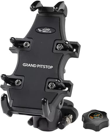 GRAND PITSTOP ATV Phone Holder, Quad Phone Mount, 8 Clamps Holds 4.7-7.1 Phones, One Hand Operation Anti Theft 360° Rotatable Motorcycle Holder for Iphone Samsung Google Other Smartphones Black