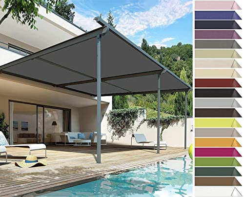 RYNS Balkonbespannung reißfest 150x220cm Sonnenschutz Wetterschutz Wetterbeständig Sunprotect Professional Sonnensegel inkl Befestigungsseile Für Garten Balkon, Dunkelgrau