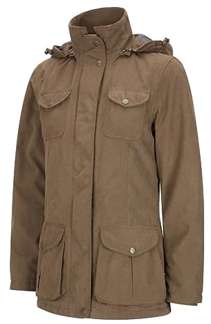Hoggs of Fife Struther Ladies W/P Field Coat (with hood) - Sage 90% polyester/10% nylon, Waterproof/breathable lamination