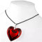 Lipfer Collier De Coeur D' Verre Crystal Perle Amant Girl Cadeau De Pendentif Rouge