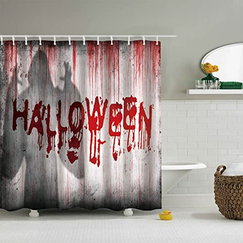 EHOMERY Rideau Douche Italienne Porte Rideau pour Armoire Salle De Bain Fantôme Rideau De Douche Anti Moisissure Impermeable Rideaux Douche avec Anneaux Polyester Rouge 90X180Cm