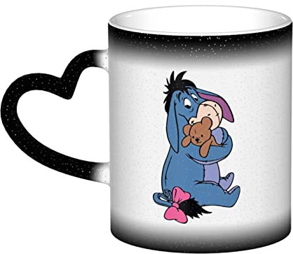 Lawenp Kaffeebecher für I-Ah Farbwechsel Kaffeebecher 11 Unzen Keramik Neuheit wärmeempfindlicher Becher schwarz