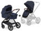 hauck 2in1 Kinderwagen mit Gummireifen Walk N Care Set ab Geburt bis 22 kg + 3 kg Korb, Wanne mit Memory-Knöpfen, Sitz mit Liegefunktion Wendbar Höhenverstellbar, Teleskopgriff (Dark Navy Blue)