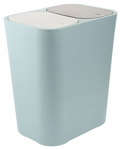 Zerodeko Poubelle à Double Compartiment Poubelle de Cuisine Double Trieur de Déchets Domestiques Poubelle à Pédale Blanche Poubelle de Cuisine