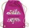 Turnbeutel Rucksack - Aufdruck selbst gestalten - Wunschtext I Geschenk personalisiert I Geschenk Weihnachten - Unisize - Fuchsia - beutel kita stoffbeutel name personalisierte blume beuteltasche