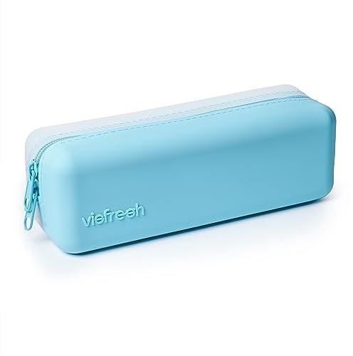 Visfresh Disposable Daily Contact-Lens Case Organizer, Travel-Friendly, Premium Quality, Water-Resistant Silicone Case with Clearly Labeled R & L, Storage up to 30 Lenses (Blue)