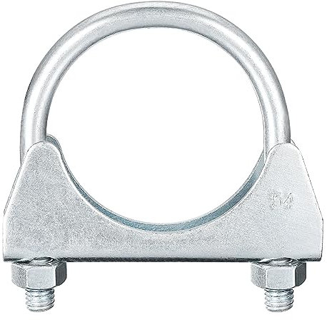 sourcing map Muffler U-Bolt Clamps for 54mm(2-1/8) Diameter Exhaust Tail Pipe, 1pcs Exhaust U Clamp Saddle Type U-Bolt Clamps