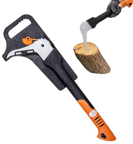 TOPWAY ZAPA de Mano 356 mm de Acero al Carbono, Mango de TPR Ergonómico, Incluye Funda Protectora, Herramienta Forestal para Mover y Recoger Troncos y Madera 331233
