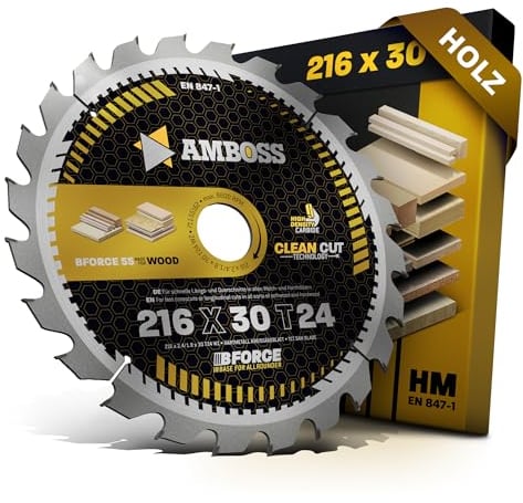 HM Kreissägeblatt 216x30 Z24 Wechselzahn für Holz - Zuschnitt. AMBOSS WERKZEUGE® Sägeblatt 216mm komp. zu Makita LS0816F. LS0815FLN Festool KS 60. SYM 70 Milwaukee MS 216 SB. Bosch. Hitachi. Metabo