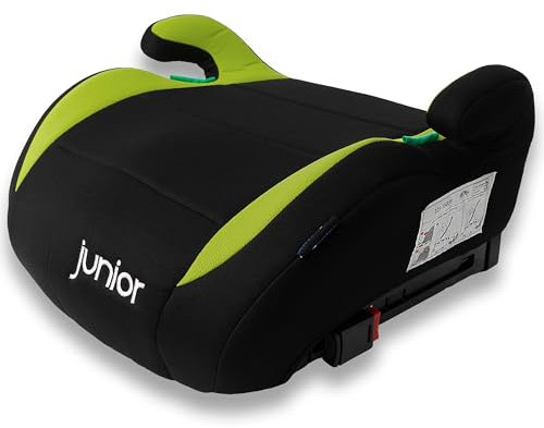 PETEX Auto-Kindersitzerhöhung mit Isofix - Max Plus, i-Size ECE R129, ca. 7 bis 12 Jahre, für Körpergröße von 125 bis 150 cm, Sitzerhöhung, grün