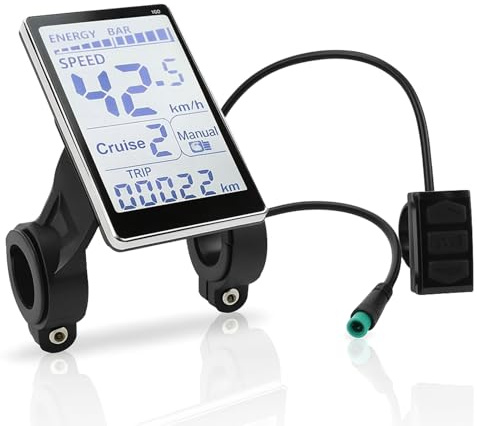 ZAWELIYO HaseM LCD-Display-Messgerät, 5-polig, 24 V, 36 V, 48 V, 60 V, Universal-E-Scooter-M5-LCD-Panel-Bildschirm, Ersatz-Elektroroller-Display-Messgerät, Passend für 31,8 22,2