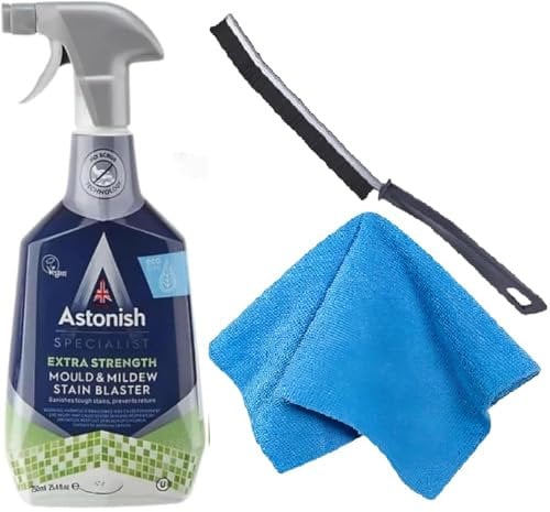 Astonish Specialist Extra Strength Spray Set - Includes | Mould And Mildew 750ml | Crevice Cleaning Brush | Northernscape Microfibre Cloth Assorted | Fast Mould Removal |