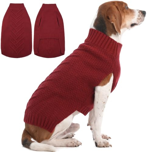 IECOii Hundepullover,Weihnachten Sweater FüR Hunde,Warmer Hunde Pullover FüR MittelgroßE GroßE Extra GroßE Hund,Hundemantel Fleece Hundepulli Wintermantel Hund,Winter Hunde Kleidung,Hund Sweatshirt