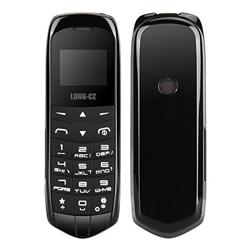 LONG-CZ J8 Mini téléphone portable en plastique avec changeur de voix Magice Noir