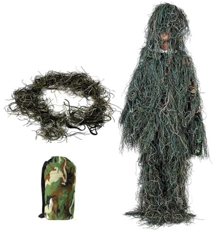 Generisch Tarnkleidung für Damen, Tarnkleidung für die Jagd - Survival-Tarnkleidung,Atmungsaktive Sniper-Grashose und Oberteil mit und Aufbewahrungstasche