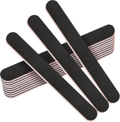 12 PCs Professional Nail Files Double Sided Emery Boards 100/180 Grit