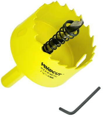 Lochsäge 50mm, Universal HSS M42 Bi-Metall Lochsägen, Lochkreissäge mit Sechskant-Schaft und Bohrer Lochbohrer Set Bohrkrone für Holz, Rigips, Trockenbau, Kunststoffe