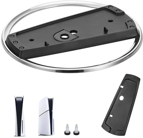 Hejo Socle Slim Vertical pour PS5 Slim Disc & Digital et Pro, Support Vertical Compatible avec Play Station 5 Slim Console, Support pour Console avec Tapis Antidérapant et Vis(Noir)