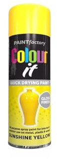 YSAMAX All Purpose Yellow Gloss Spray Paint, Quick Drying Formula, Excellent Coverage And Adhesion, Stunning Finish, Aerosol Spray, Versatile Uses, 250ML, (1PCS)