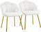 Yaheetech Sessel Loungesessel in Muschelform, Ohrensessel modern, Polsterstuhl mit Metallbeinen, Polyester, für Wohnzimmer/Schminktisch/Schlafzimmer, 2er Set, Weiß
