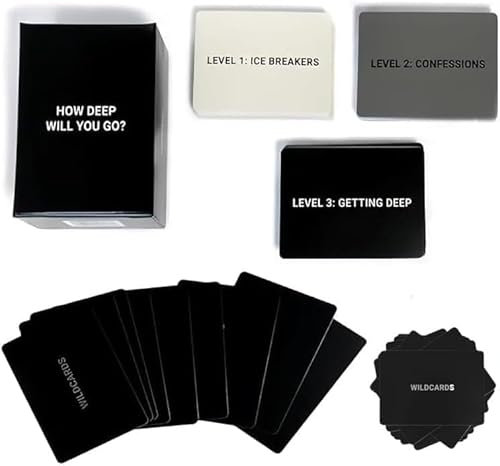 Wie Tief Willst Du Gehen Kartenspiel, Tiefes Gespräch Kartenspiel, UNO Kompilieren Kartenspiel, Kartenspiel, Fun Game Night Frage Kartenspiele für Erwachsene, Familie, Reisen, Party (A)