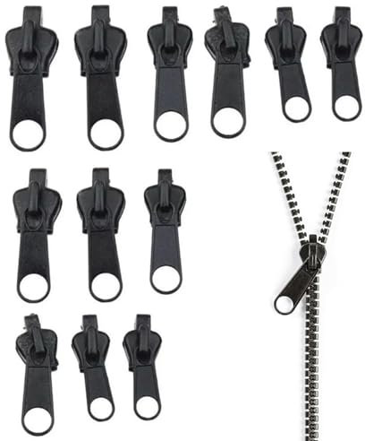 12 Stück Reißverschluss Reparatur Set,Reißverschluss Zipper Ersatz,Reißverschluss Schieber Ersetzen,Ersatz Zipper für Reißverschlüsse,Haushaltbarer Fix-reißverschluss Universal Reparatur Ersatzteile