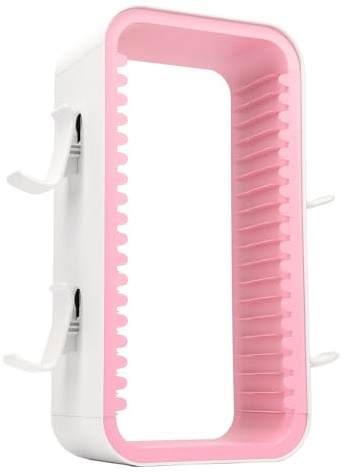 de Rangement de Jeux 18 emplacements au Design Minimaliste élégant pour Jeux vidéo PS - Support de Disque de Jeu (Blanc/Rose)