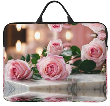 Laptop-Schutzhülle für Laptops mit 14 Zoll (35,6 cm), rosa Rosen-Aufdruck, Schutztasche